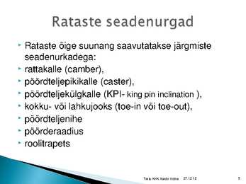 Rataste suunangud #5
