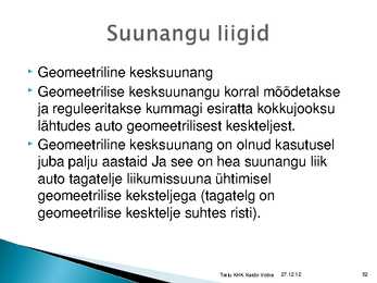 Rataste suunangud #52