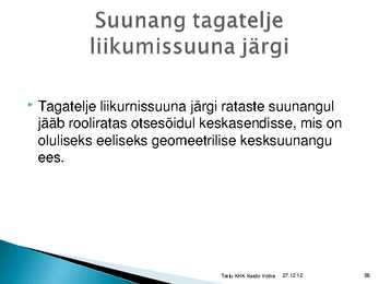 Rataste suunangud #56