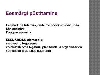 Enesejuhtimise ettekanne #4