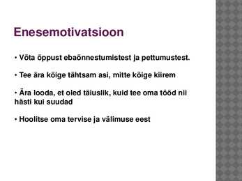 Enesejuhtimise ettekanne #8