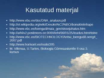 DNA - analüüsid #15