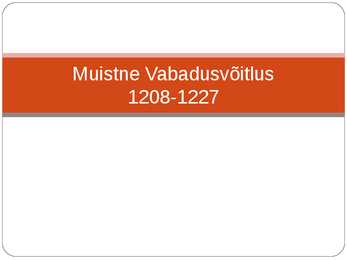 Muistne vabadusvõitlus