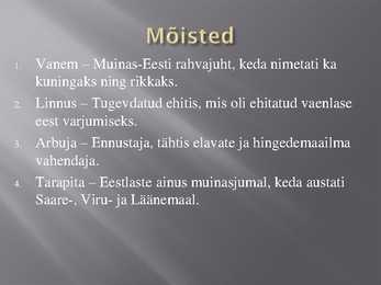 Muinas-eestlaste ühiskond #3
