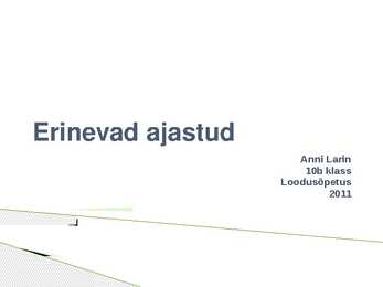 Erinevad ajastud