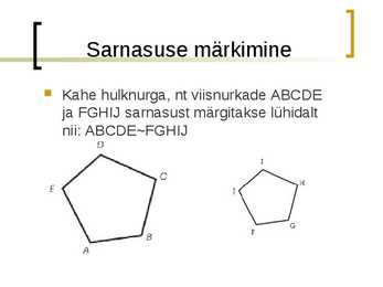 Sarnased hulknurgad #6