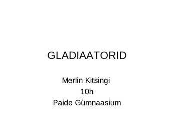 Gladiaatorid
