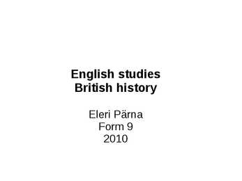 English studies British history