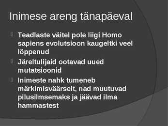 Inimlaste evolutsioon #16