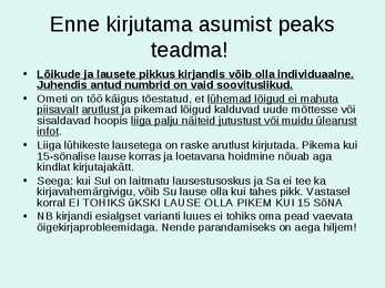 Kirjandi ülesehitus #2
