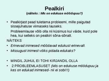 Kirjandi ülesehitus #3