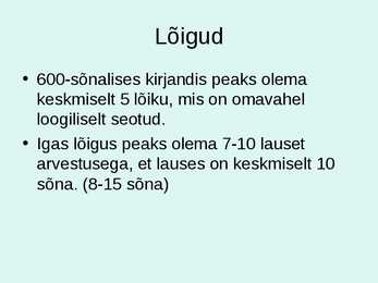 Kirjandi ülesehitus #6