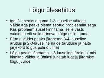 Kirjandi ülesehitus #7