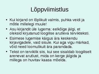 Kirjandi ülesehitus #9