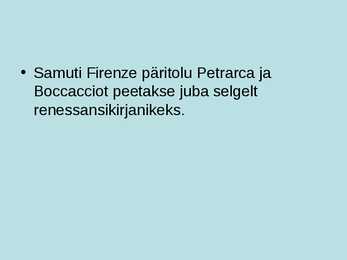 Renessans ja Humanism #13