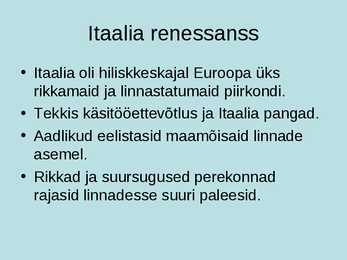 Renessans ja Humanism #3