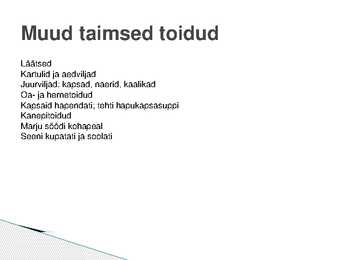 Talurahva toidud - PowerPoint #11