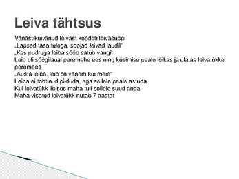 Talurahva toidud - PowerPoint #9
