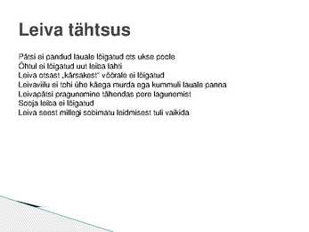 Talurahva toidud - PowerPoint #10