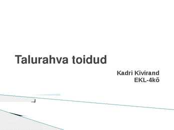 Talurahva toidud - PowerPoint