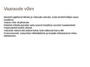 Vaaraod - Power Point #3