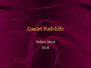 Daniel Radcliffe Presentation