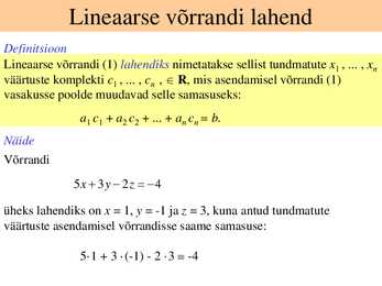 Lineaarsed võrrandi süsteemid #3