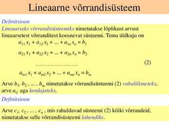 Lineaarsed võrrandi süsteemid #6