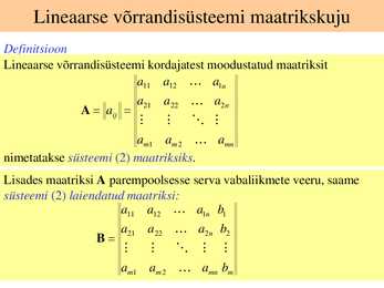 Lineaarsed võrrandi süsteemid #8