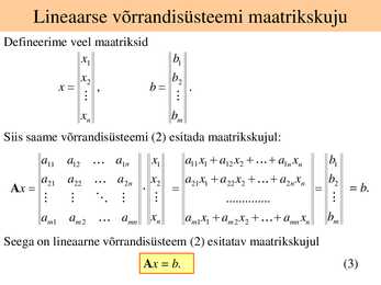 Lineaarsed võrrandi süsteemid #9