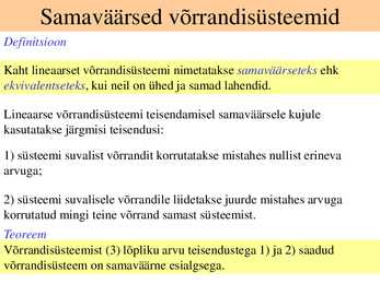 Lineaarsed võrrandi süsteemid #10