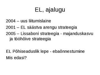 EL ja keskkonnapoliitika #10