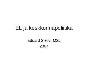 EL ja keskkonnapoliitika