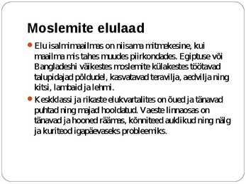 Moslemite elulaad #2