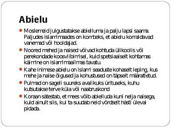 Moslemite elulaad #5