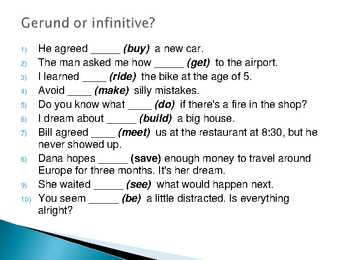 Gerunds and infinitives #11