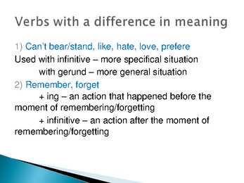 Gerunds and infinitives #8
