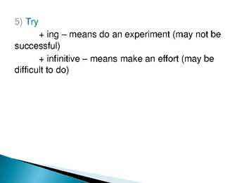 Gerunds and infinitives #10