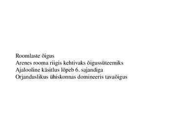 Rooma õigus #3