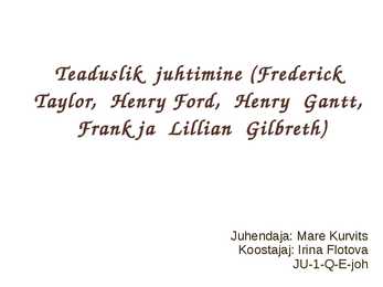 Teaduslik juhtimine