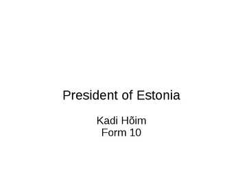 President of Estonia