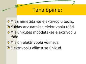 Elektrivoolu töö #2