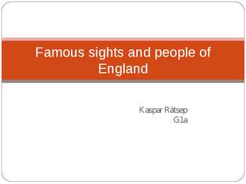 Famous people and sights of England