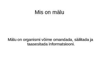Mälu #2