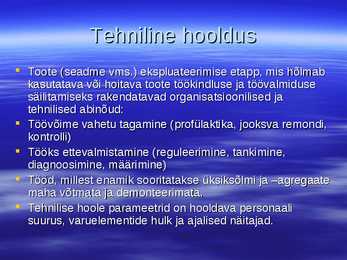 Autode hooldus- ja remondisüsteem #2