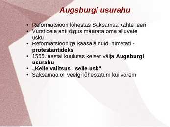 Reformatsioon #9