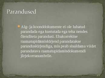Raamatupidamise sise-eeskiri #13