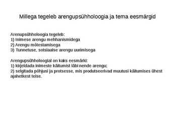 Arengupsüholoogia #3