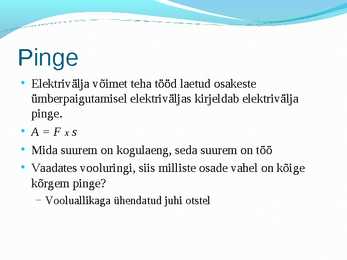 Pinge ja pinge ühik #3