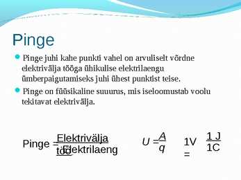 Pinge ja pinge ühik #4